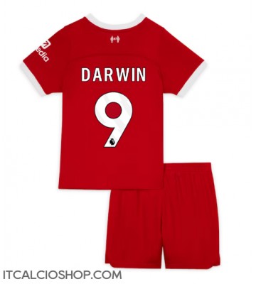 Liverpool Darwin Nunez #9 Prima Maglia Bambino 2023-24 Manica Corta (+ Pantaloni corti)